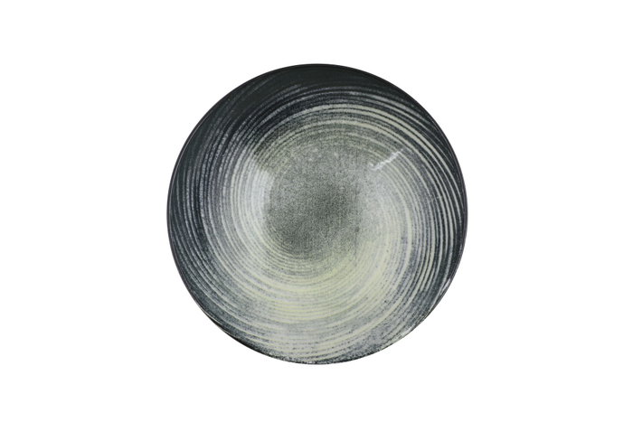 Hermia GBSATN24Y4101630 Vajilla de 24 Piezas de Porcelana en Crema, Verde y Negro
